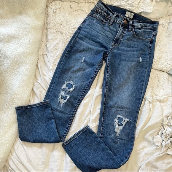 𝅺j. Crew Vintage Straight Leg Medium Wash Jeans 26 - Picture 1 of 5